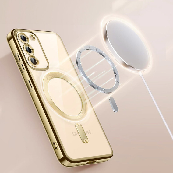 Etui do Samsung Galaxy S23 Plus, Electro MagSafe, złote + Szkło na ekran