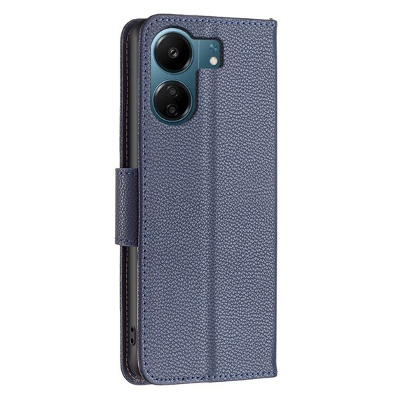 Etui z klapką do Xiaomi Redmi 13C / Poco C65, Wallet Litchi Leather, granatowe