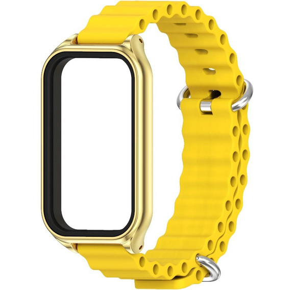 Pasek Silikonowy do Xiaomi Redmi Smart Band 2 / Xiaomi Smart Mi Band 8 Active, Żółty