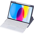 Etui z klawiaturą do iPad 11" 2025 A16 (11 gen.) / iPad 10.9" 2022 (10 gen.), Rotary 360° Leather Touchpad, fioletowe