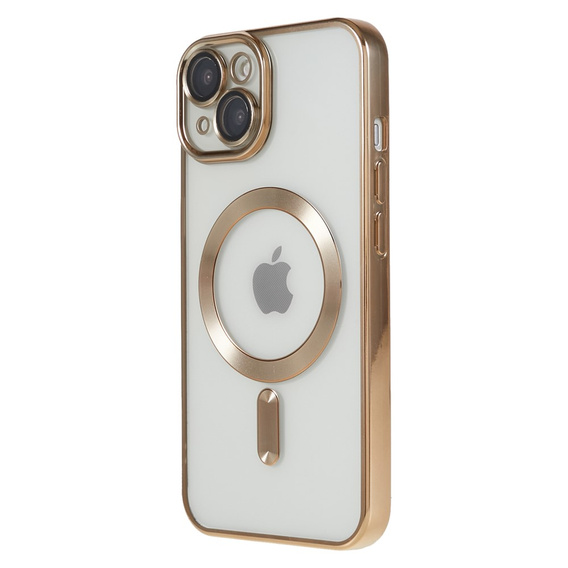 Etui do iPhone 14, Electro MagSafe, złote + Szkło na ekran