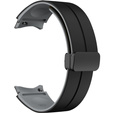 Pasek Silikonowy do Samsung Galaxy Watch 4/5/6 40/42/43/44/45/46/47mm, Czarny / Szary
