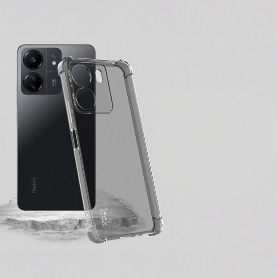 Etui IMAK do Xiaomi Redmi 13C / Poco C65, Dropproof, przezroczyste / czarne