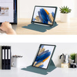 Etui z klawiaturą do Samsung Galaxy Tab A9+, Rotary 360° Leather, ciemnozielone