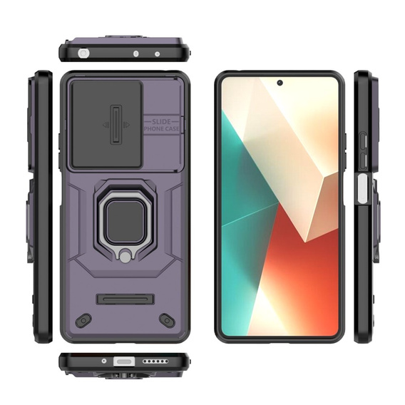Etui KickStand Camera Lens do Xiaomi Redmi Note 13 5G, fioletowe