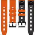 Pasek Silikonowy do Garmin Fenix 5/6/7 Forerunner 965/955/945/935 22mm, Pomarańczowy / Czarny