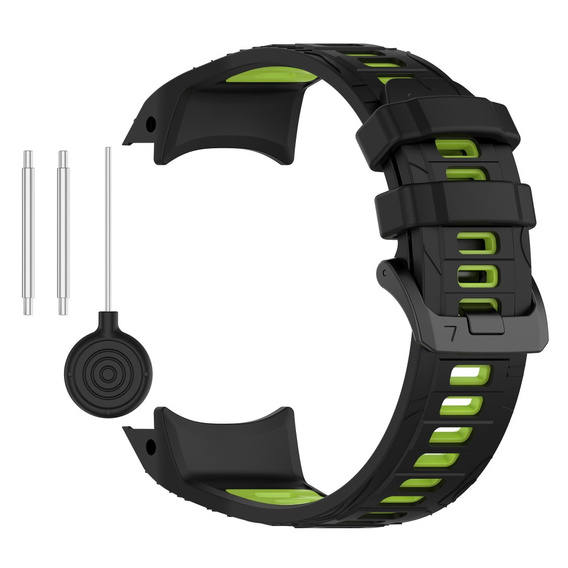 Pasek silikonowy do Garmin Instinct 3 Solar / Instinct 3 AMOLED 50 mm, sportowy – czarno-zielony