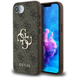Etui GUESS do iPhone 16E, 4G Big Metal Logo, brązowe