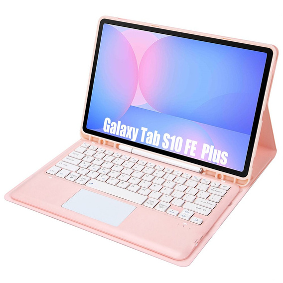 Futerał z klawiaturą bezprzewodową i touchpadem do tabletu Samsung Galaxy Tab S10 FE+ Plus X620/X626B - różowy