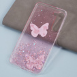 Etui do Samsung Galaxy S24, Glitter Butterfly, różowe