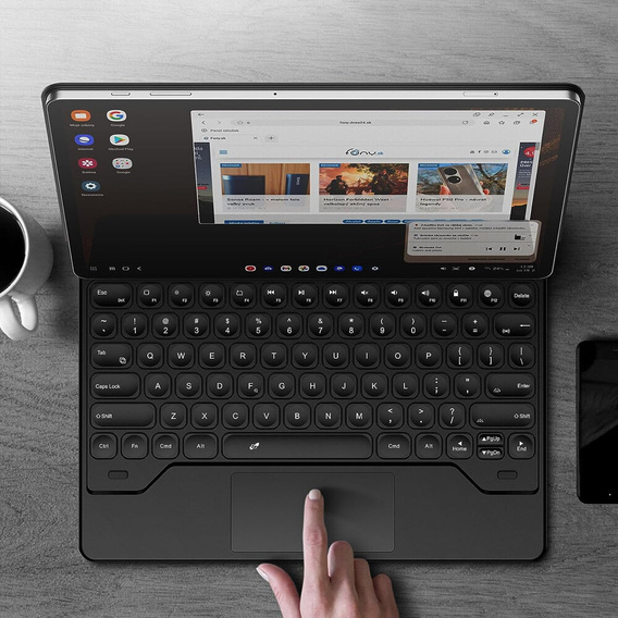Etui z klawiaturą do Samsung Galaxy Tab S10+/S9 FE+ Plus/S9+/ S8+/ S7+/ S7 FE, Dexnor Magnetic Keyboard Touchpad, czarne