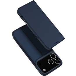 Etui Dux Ducis do iPhone 17 Pro, Skin Pro, z klapką, z miejscem na kartę, granatowe