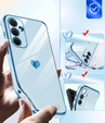 Etui do Samsung Galaxy A54 5G, Electro heart, niebieskie + 2x Szkło 9H