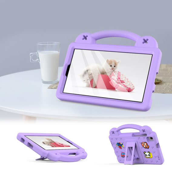 Etui do Samsung Galaxy Tab A7 Lite 8.7 T220/T225, Cute Patterns, z podstawką, Fioletowe
