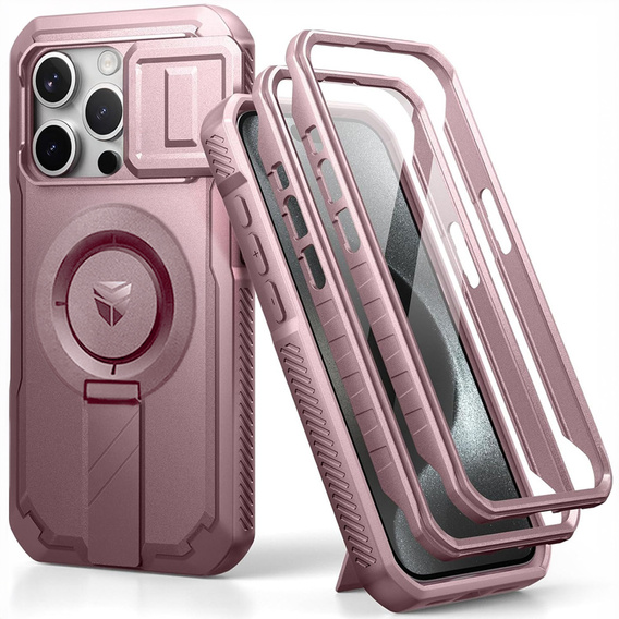 Etui Dexnor do iPhone 15 Pro – z MagSafe i osłoną aparatu - różowe