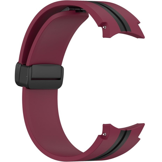 Pasek Silikonowy do Samsung Galaxy Watch 4/5/6 40/42/43/44/45/46/47mm, Czerwony / Czarny