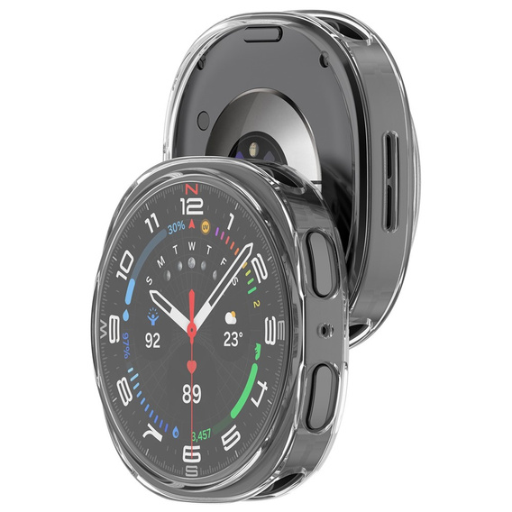 2w1 Etui z Osłoną na Ekran do Samsung Galaxy Watch 8 44mm, Przezroczyste
