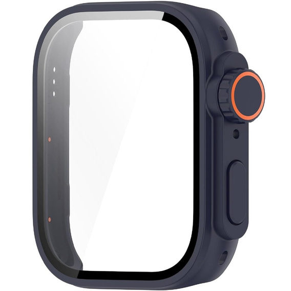 2w1 Etui + Szkło Hartowane do Huawei Watch Fit 3, Granatowe/Pomarańczowe