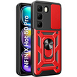 Etui pancerne do Infinix Hot 50 Pro 4G, CamShield Slide, czerwone