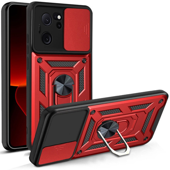 Etui pancerne do Xiaomi 13T / 13T Pro, CamShield Slide, czerwone