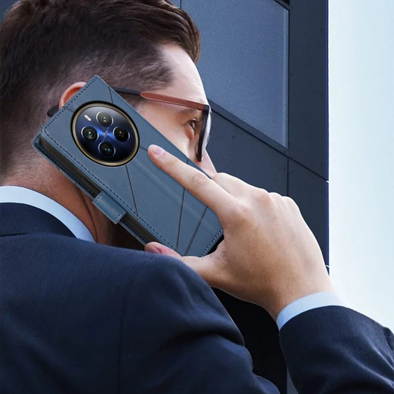 Etui z klapką do Realme 12 Pro 5G / 12 Pro+ 5G, Leather Line Wallet, niebieskie