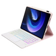 Etui z podświetlaną klawiaturą bluetooth touchpad do Xiaomi Pad 6 / 6 Pro, Różowe