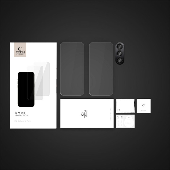 2x Szkło Tech-Protect + szkło na aparat, Supreme set, do Samsung Galaxy S24 FE, przezroczyste