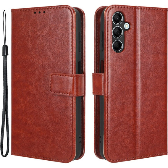 Etui z klapką do Samsung Galaxy M34, Crazy Horse Wallet, brązowe