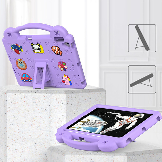 Etui do iPad 10.2" 2021/2020/2019 (9/8/7 gen.) / Air 10.5" 2019 (3 gen.) , Cute Patterns, z podstawką, Fioletowe