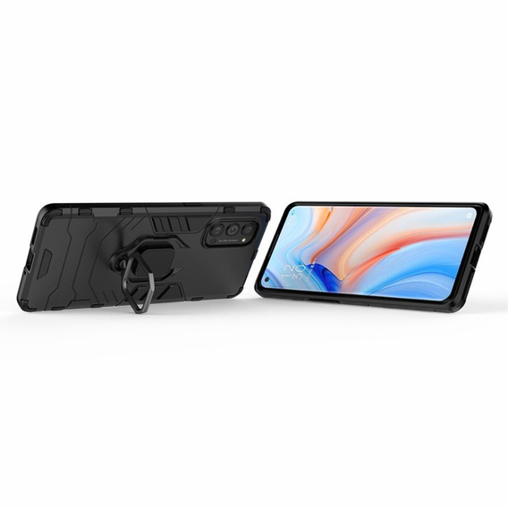 Etui do Oppo Reno 4 Pro 5G, Kickstand Ring, czarne