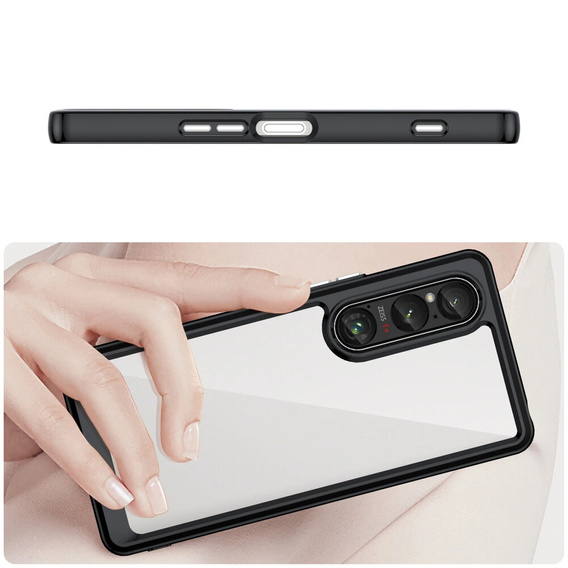 Etui do Sony Xperia 1 VI, Fusion Hybrid, przezroczyste / czarne