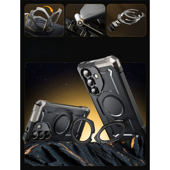 Etui Supcase do Samsung Galaxy S25 FE, Unicorn Beetle Grip Mag, Czarne