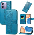 Etui z klapką do Oppo A40 / Oppo A40m, Butterfly, niebieskie