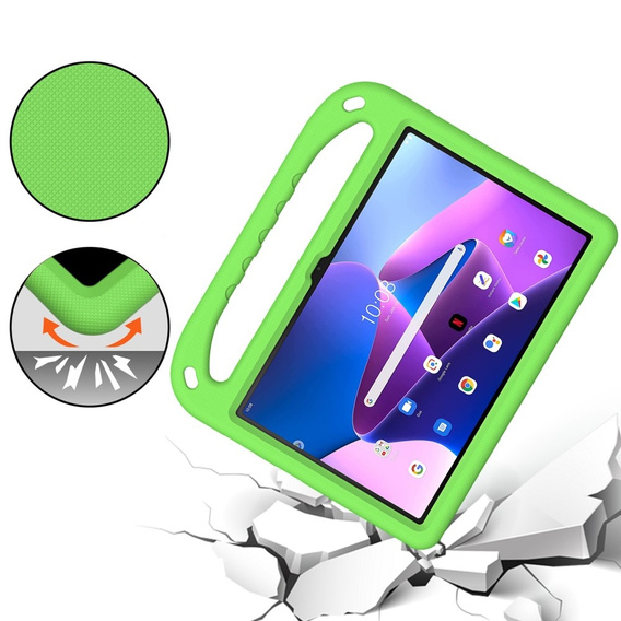 Etui dla dzieci do Lenovo Tab M10 10.1 Gen 3, dziecięce z uchwytem, Zielone