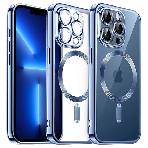 Etui do iPhone 13 Pro, Electro MagSafe, niebieskie + Szkło na ekran
