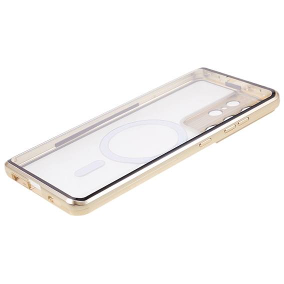 Etui Magnetic Dual Glass MagSafe do Samsung Galaxy S21 Ultra, złote