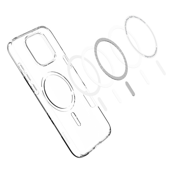 Etui Spigen do iPhone 16 Pro Max, Liquid Crystal Mag, przezroczyste + Szkło Hartowane 9H