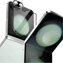 Szkło Hartowane na Aparat i Tylny Ekran do Samsung Galaxy Z Flip7 FE / Z Flip6, Czarne