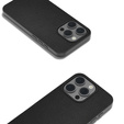 Etui skórzane do iPhone 16 Pro Max, ERBORD Leather MagSafe, czarne + Szkło na ekran