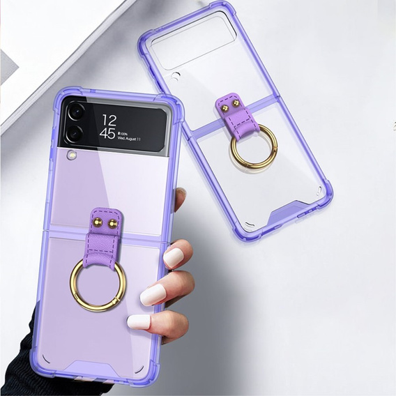 Etui GKK Corners Dropproof do Samsung Galaxy Z Flip 3 5G, Transparent Purple