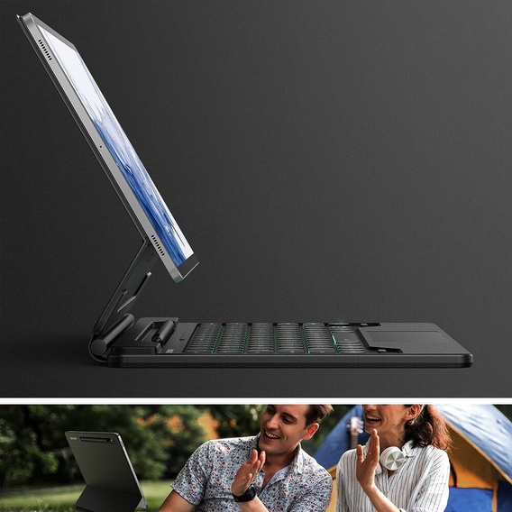 Etui z klawiaturą do Samsung Galaxy Tab S10+/S9 FE+ Plus/S9+/ S8+/ S7+/ S7 FE, Dexnor Magnetic Keyboard Touchpad, czarne