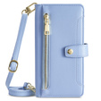 Etui z klapką do Oppo A38 / A18 4G, Wallet Zipper Pocket, niebieskie