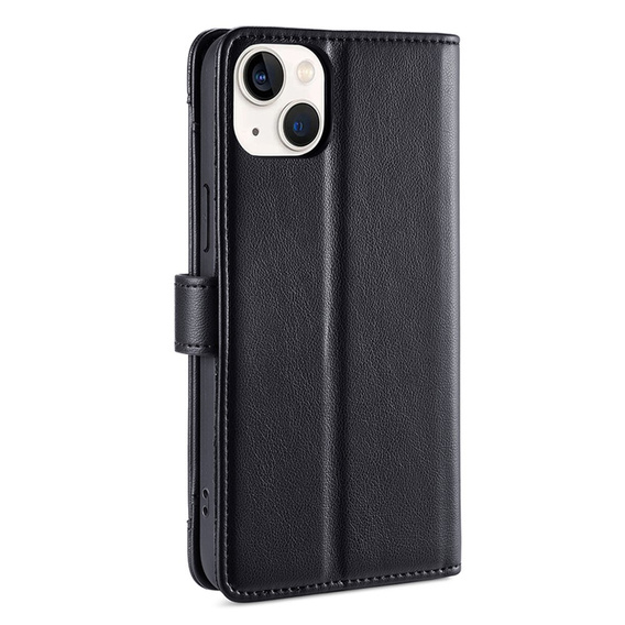 Etui z klapką do iPhone 14, Wallet Zipper Pocket, czarne
