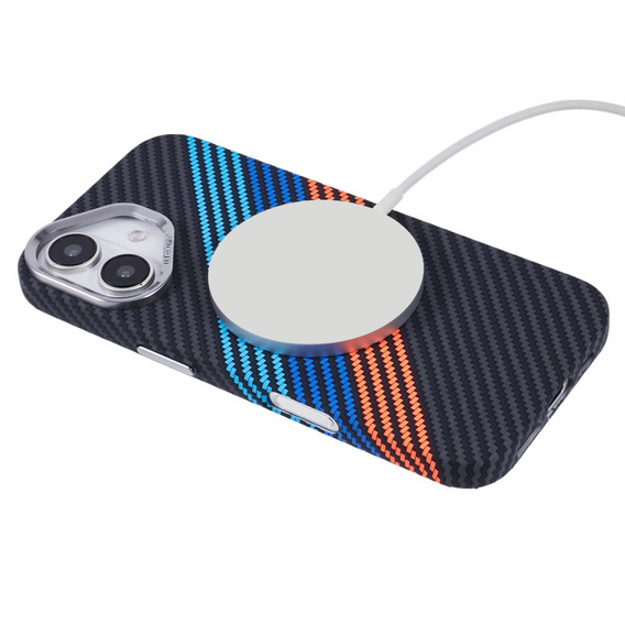 Etui do iPhone 16, Carbon Fiber MagSafe, granatowe