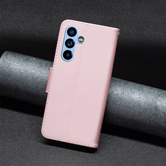 Etui z klapką do Samsung Galaxy A54 5G, Wallet Litchi Magnet, różowe rose gold