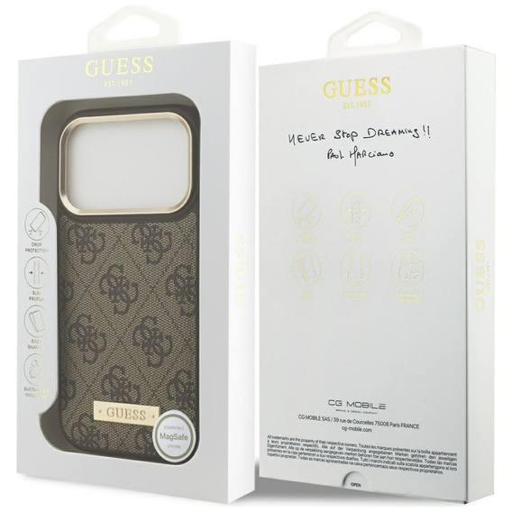 Etui GUESS 4G Logo Plate MagSafe do iPhone 17 Pro