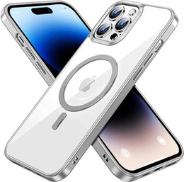 Etui do iPhone 14 Pro, ERBORD Hybrid MagSafe Case, srebrne