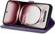 Etui z klapką do Oppo Reno 12, Mandala, fioletowe