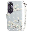 Etui z klapką do Oppo A60, Wallet, Magnolia Flowers szare
