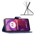 Etui z klapką do Motorola Moto G24 / G24 Power / G04, Rhombus Crossbody Leather, niebieskie